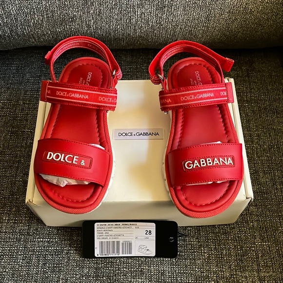 Dolce & Gabbana Other - Dolce & Gabbana Boys Sandals Red & White Leather Sandal